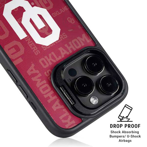 University of Oklahoma Split Jersey iPhone 15 Pro Kickstand Case